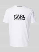 Karl Lagerfeld T-Shirt mit Label-Print in Weiss, Größe L