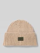 Superdry Beanie in Ripp-Optik in Beige Melange, Größe 1