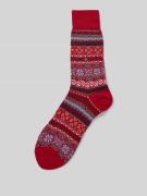 Burlington Socken aus Schurwoll-Mix Modell 'Country Fair Isle' in Rot,...