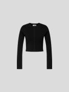 Victoria Beckham Cropped Strickjacke aus Viskose-Mix in Black, Größe 3...