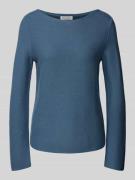 MARC O POLO Strickpullover mit geripptem U-Boot-Ausschnitt in Rauchbla...