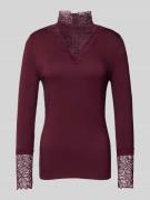 Soyaconcept Longsleeve mit  Spitzenbesatz Modell 'Marica' in Bordeaux,...