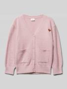 s.Oliver RED LABEL Loose Fit Strickjacke aus Bouclé in Rosa, Größe 104