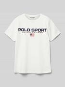 Polo Sport Regular Fit  T-Shirt aus Baumwolle in Ecru, Größe L