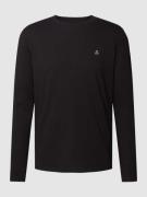 MARC O POLO Longsleeve aus Baumwolle mit Label-Print in Black, Größe L