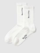 MARC O POLO Socken mit Label-Detail im 2er-Pack Modell 'Alex' in Weiss...