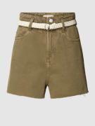 edc By Esprit Jeansshorts aus Baumwolle mit Gürtel in Khaki, Größe 27