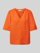 MARC O POLO Bluse aus Leinen mit V-Ausschnitt in Orange, Größe 40