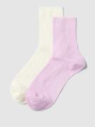 MARC O POLO Socken mit Rippenstruktur Modell 'Greta' im 2er-Pack in Li...