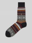 Burlington Socken aus Schurwoll-Mix Modell 'Country Fair Isle' in Blac...