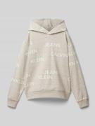 Calvin Klein Jeans Hoodie mit Label-Print in Sand, Größe 140