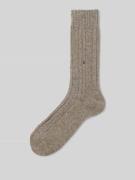 Burlington Socken aus Woll-Mix mit Label-Detail Modell 'Tweed' in Mitt...