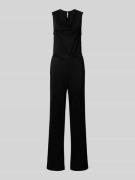 comma Jumpsuit mit Wasserfall-Ausschnitt in Black, Größe 34