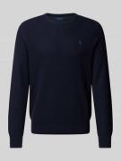 POLO RALPH LAUREN Strickpullover mit Logo-Stitching in Marine Melange,...