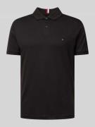 Tommy Hilfiger Slim Fit Poloshirt mit Logo-Stitching in Black, Größe L