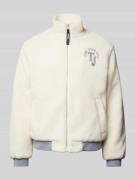 Tommy Jeans Bomberjacke aus Teddyfell in Offwhite, Größe L