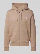 POLO RALPH LAUREN Sweatjacke mit Logo-Stitching in Camel, Größe L