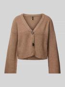 Only Cropped Strickjacke mit V-Ausschnitt Modell 'KATIA' in Hazel Mela...