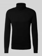 Tom Tailor Regular Fit Rollkragenpullover aus reiner Baumwolle mit Log...