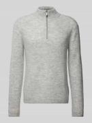 CK Calvin Klein Strickpullover mit Woll-Anteil und Troyer-Kragen in He...