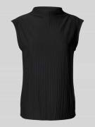 Gina Tricot Top mit Plisseefalten in Black, Größe L