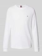 Tommy Hilfiger Longsleeve mit Logo-Stitching in Weiss, Größe L