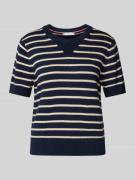 Tommy Hilfiger Strickshirt mit Rundhalsausschnitt in Marine, Größe L