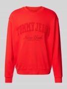 Tommy Jeans Sweatshirt mit Logo-Stitching in Rot, Größe L