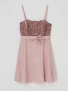 G.O.L. Kleid aus Spitze und Chiffon in Mauve, Größe 140