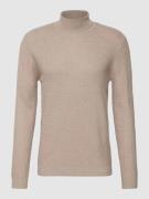 CG - Club of Gents Rollkragenpullover mit Strukturmuster in Beige, Grö...