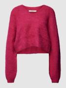 Gestuz Strickpullover mit V-Ausschnitt Modell 'Safi' in Pink, Größe S