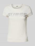 Guess Activewear T-Shirt mit Strasssteinbesatz Modell 'KIARA' in Offwh...