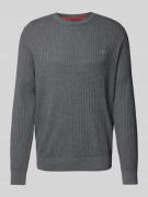 Christian Berg Men Strickpullover mit Logo-Stitching in Graphit Melang...