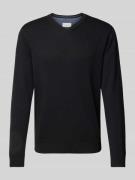 Tom Tailor Regular Fit Strickpullover aus reiner Baumwolle in Black, G...