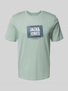 Jack & Jones T-Shirt mit Label-Print Modell 'HUDSON' in Mint, Größe L