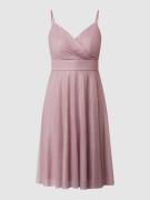 TROYDEN COLLECTION Cocktailkleid mit Glitter-Effekt in Mauve, Größe 36