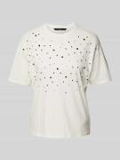 Vero Moda Regular Fit T-Shirt aus reiner Baumwolle mit eingefassten Zi...