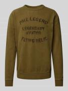 PME Legend Sweatshirt mit gerippten Abschlüssen in Oliv, Größe L