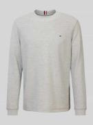 Tommy Hilfiger Longsleeve mit Logo-Stitching in Silber Melange, Größe ...