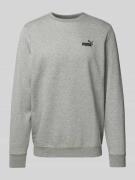 PUMA PERFORMANCE Sweatshirt mit Label-Stitching in Mittelgrau Melange,...