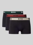 BOSS Trunks mit elastischem Label-Bund im 3er-Pack in Black, Größe L