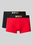 BOSS Trunks mit Label-Print im 2er-Pack in Rot, Größe L