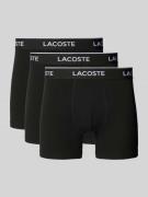 Lacoste Trunks mit Label-Bund im 3er-Pack in Black, Größe L