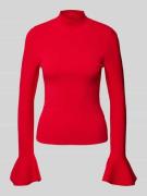 Ted Baker Strickpullover mit geripptem Stehkragen Modell 'LAYNHA' in R...