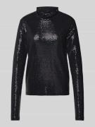 Essentiel Longsleeve aus Viskose mit Stehkragen in Black, Größe 34