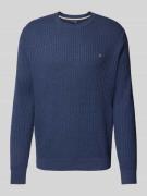 Christian Berg Men Strickpullover mit Logo-Stitching in Metallic Blue ...