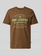 PME Legend T-Shirt mit Label-Print in Oliv, Größe L