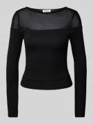 EDITED Longsleeve mit U-Boot-Ausschnitt Modell 'Kareene' in Black, Grö...