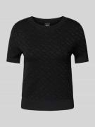 BOSS Strickshirt mit Rundhalsausschnitt Modell 'Forkena' in Black, Grö...