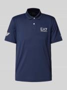 EA7 Emporio Armani Slim Fit Poloshirt mit Label-Print in Dunkelblau, G...